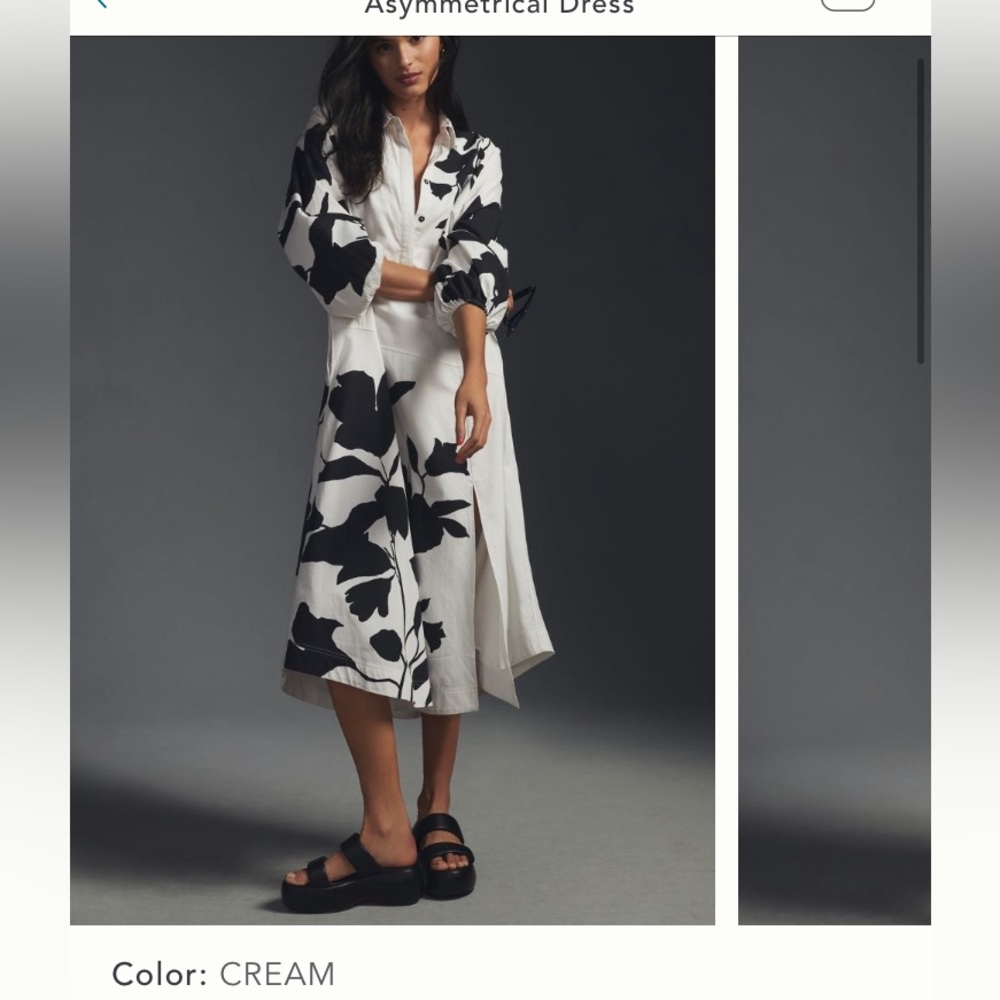 Anthropologie Jo Faulkner Button Front Asymmetrical Dress